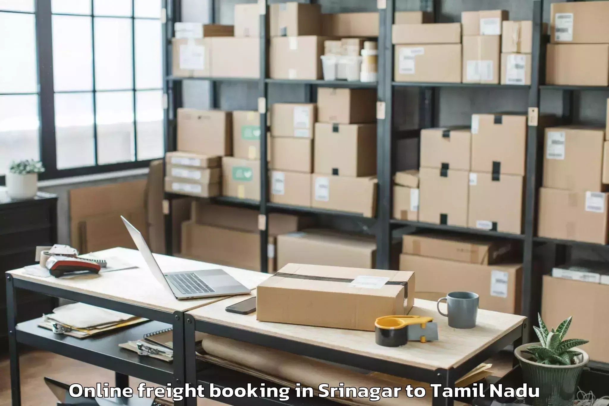 Efficient Srinagar to Chennai Marina Mall Online Freight Booking